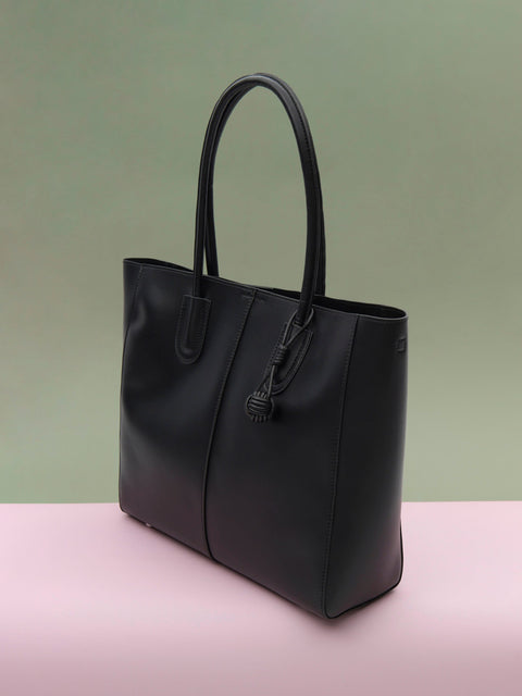 Sinsay Women's Black Leather Shoulder Bag With Decorative Pendant | Sinsay In Lebanon