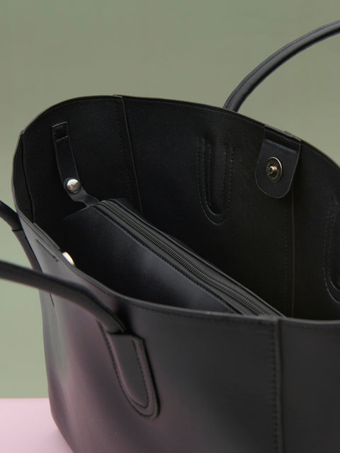 Sinsay Women's Black Leather Shoulder Bag With Decorative Pendant | Sinsay In Lebanon