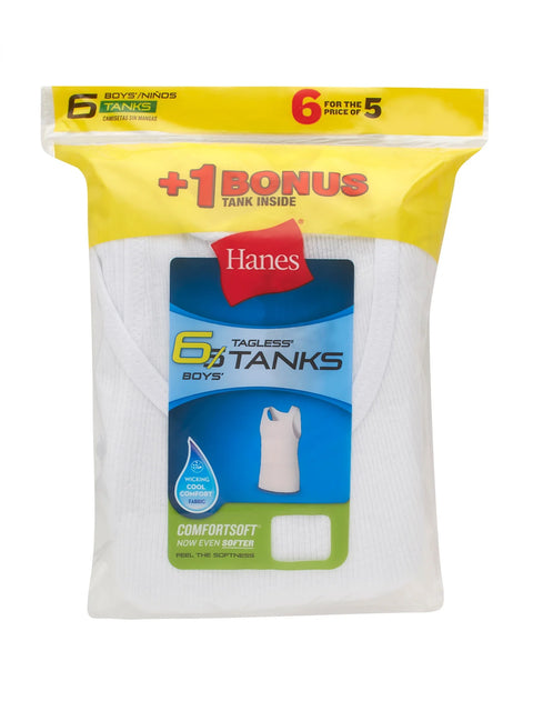 Hanes Boy's White 5+ 1 Bonus Pack Undershirt Tank Top| Hanes In Lebanon