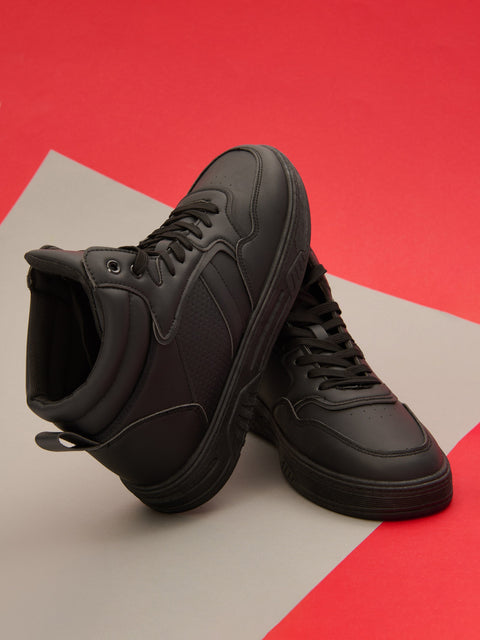 Sinsay Men's Black Faux Leather Ankle Sneaker | Sinsay In Lebanon