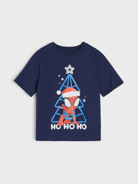 Sinsay Boy's Navy Christmas Spider-Man Print T-Shirt|Sinsay In Lebanon