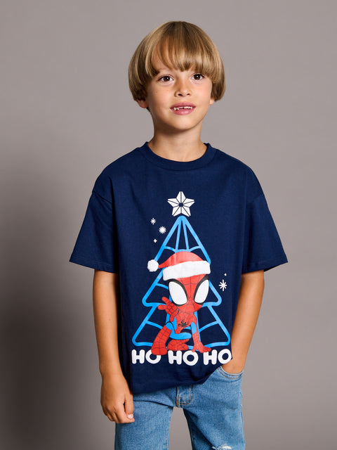 Sinsay Boy's Navy Christmas Spider-Man Print T-Shirt|Sinsay In Lebanon
