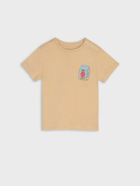Sinsay Fox & Bunny Baby Boy's Beige & Brown Pack Of 2 Short Sleeve T-Shirts | Sinsay Fox & Bunny In Lebanon