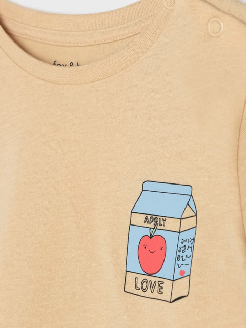 Sinsay Fox & Bunny Baby Boy's Beige & Brown Pack Of 2 Short Sleeve T-Shirts | Sinsay Fox & Bunny In Lebanon
