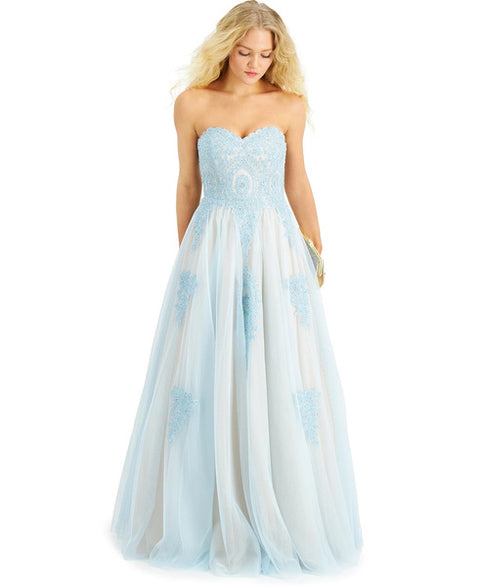 Say Yes To The Prom Women's Light Blue Dress ABF68 shr zone10