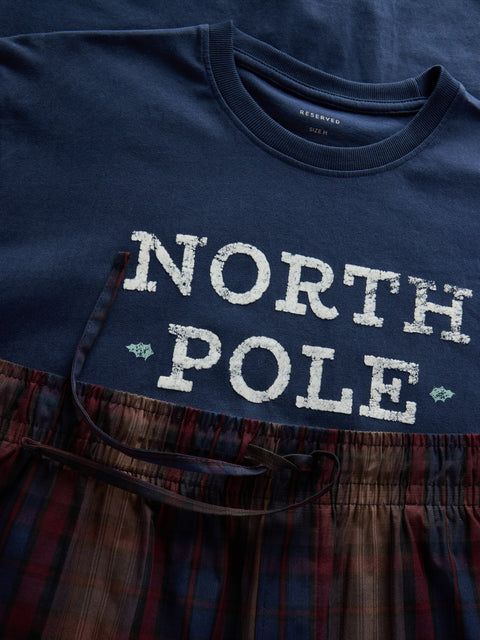 Reserved Men's Navy Two-piece Pajamas With A Christmas Print | Reserved In Lebanon