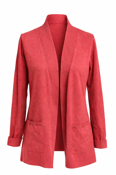 Melissa Paige Women's Rose Cable-Trim Open-Front Long Cardigan |  Melissa Paige in Lebanon