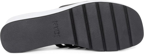 NYDJ Women's Black Reesie Wedge Slipper | NYDJ in Lebanon