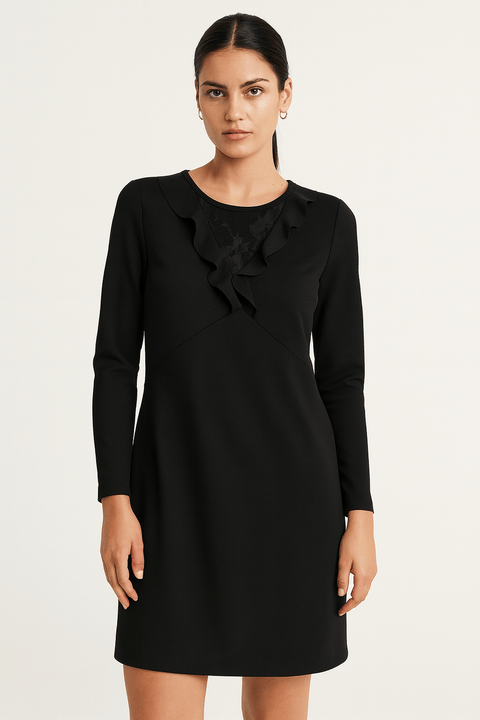 Mango Women's Black Long-Sleeve Dress| Mango in Lebanon
