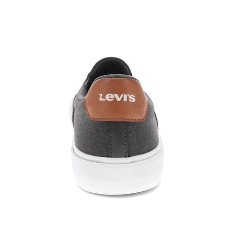 Levi's Men's Gray Wes Synthetic Leather Casual Slip On Sneaker |Levi's In Lebanon