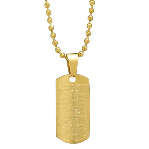 Steeltime Women's Gold Serenity Prayer Pendant | Steeltime In Lebanon