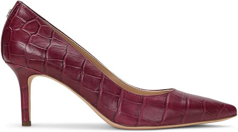 Lauren Ralph Lauren Women's Burgundy Lanette Croc-Embossed Leather Pumps Heel | Lauren Ralph Lauren In Lebanon
