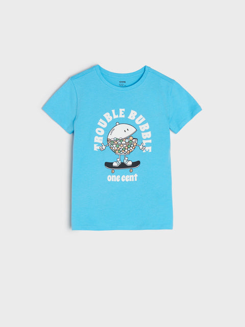 Sinsay Boy's Blue Scented Print Short Sleeve T-Shirt | Sinsay In Lebanon