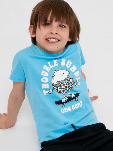 Sinsay Boy's Blue Scented Print Short Sleeve T-Shirt | Sinsay In Lebanon