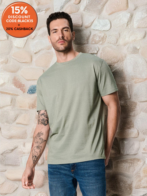 Sinsay Boy's Dusty Green Basic T-shirt | Sinsay In Lebanon