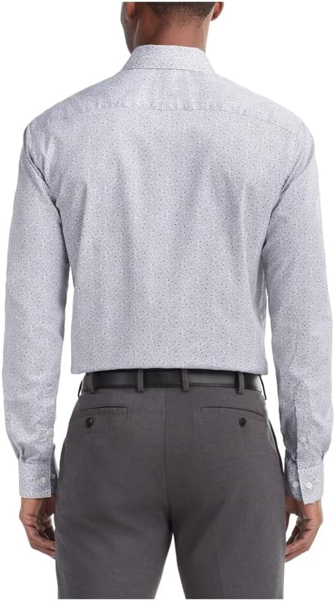 Van Heusen Men's Grey Regular Fit Stain Shield Stretch Dress Shirt | Van Heusen In Lebanon