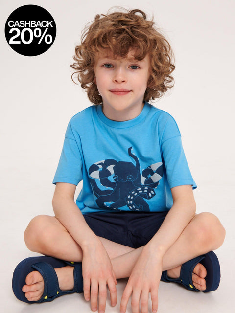 Sinsay Boy's Blue T-Shirt With Print | Sinsay In Lebanon