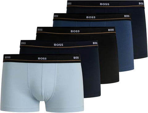 Hugo Boss Men's Multicolor Five-pack of stretch-cotton trunks with logo waistbands   | Hugo Boss In Lebanon