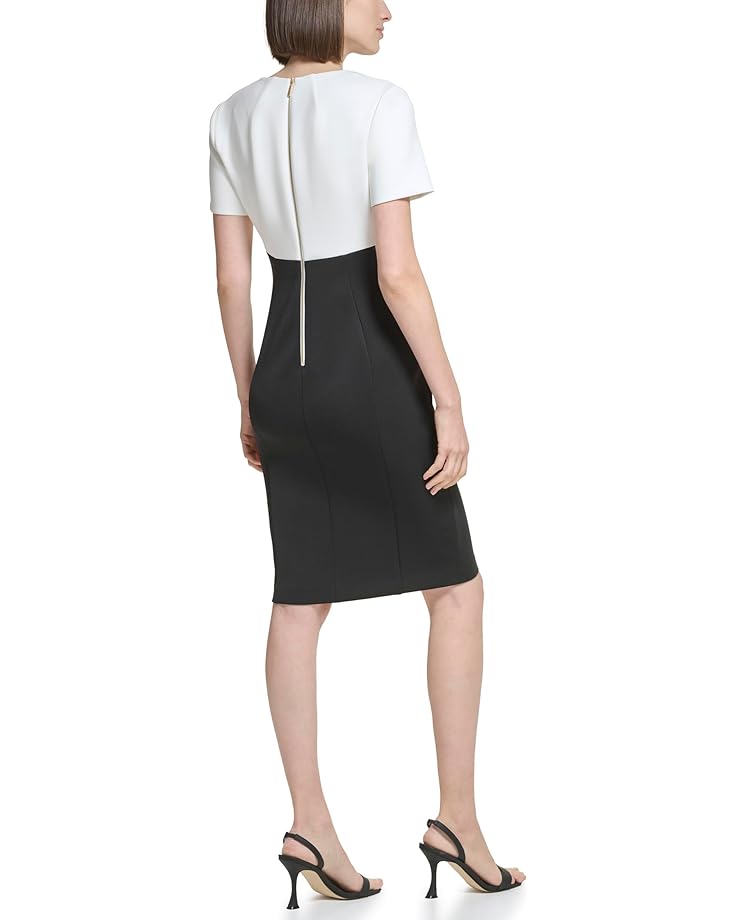 Calvin Klein Women's Color-Block Scuba Sheath with Square Neckline Dress |Calvin Klein In Lebanon