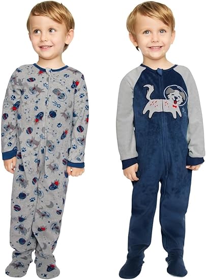 Kids Headquarters Baby Boy's Blue & Gray 2-Pack Footed Overalls |Kids Headquarters In Lebanon