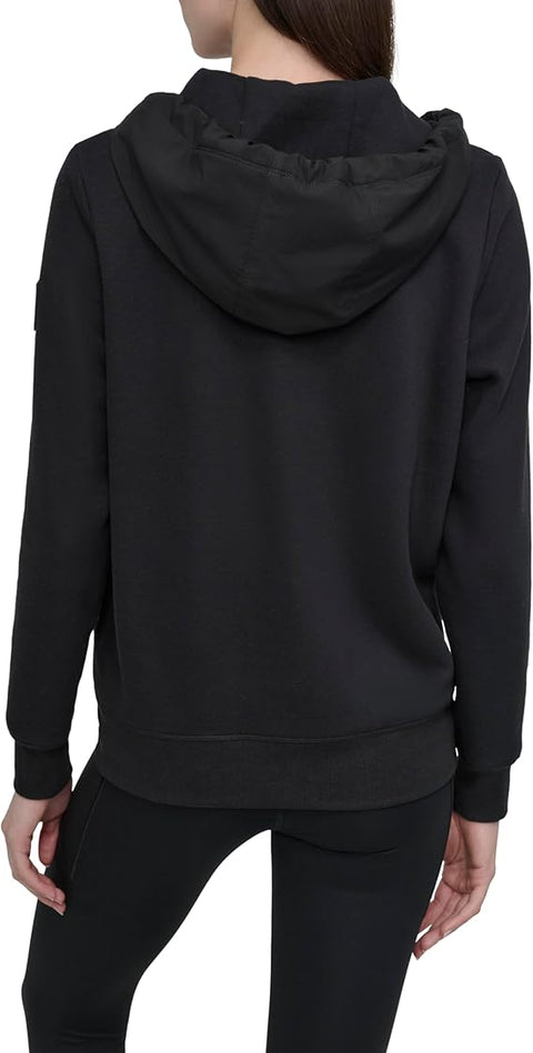 Dkny Women's Black Hybrid Quilted Hooded Jacket | Dkny in Lebanon