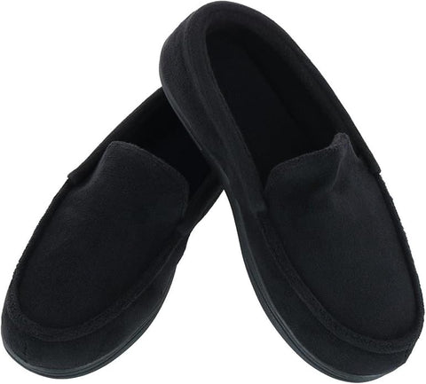 Isotoner Men's Black Microterry and Waffle Travis Moccasin Slippers | Isotoner In Lebanon