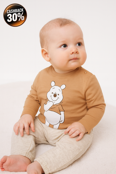 Sinsay Baby Boy's Camel Winnie The Pooh Long Sleeve Blouse |Sinsay In Lebanon