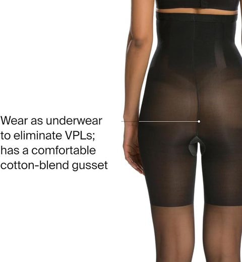 SPANX Women's Black Original Shaping High-Waisted Footless Sheers Pantyhose|SPANX In Lebanon