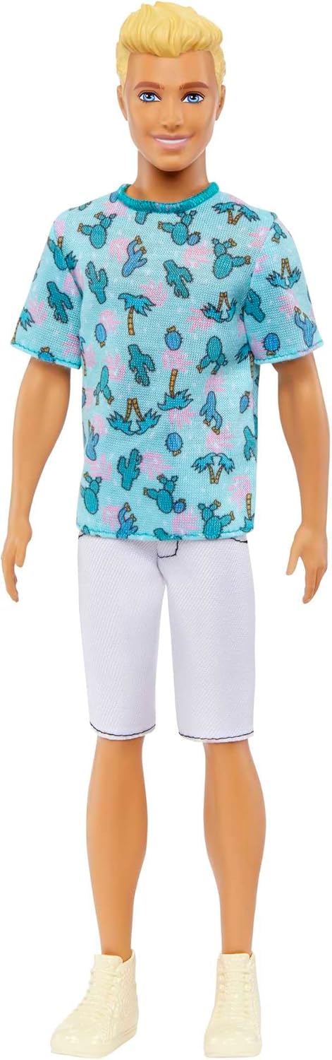 Barbie Fashionistas Ken Fashion Doll with Blonde Hair Wearing Removable Blue Cactus Tee|Barbie In Lebanon