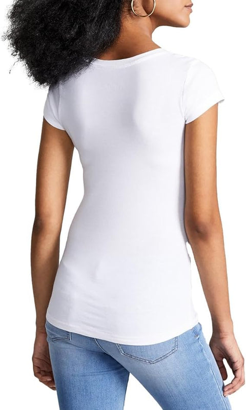 Aveto Women's White The Basic Scoop Neck T-Shirt |Aveto In Lebanon