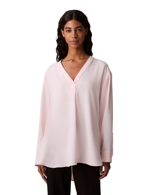 Calvin Klein Women's Light Pink Relaxed V Neck Blouse | Calvin Klein In Lebanon