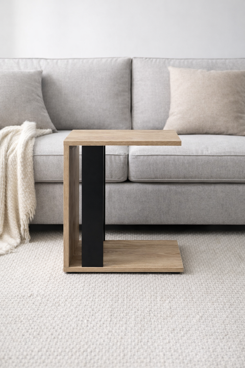 SD Modern Living Room C Side Table Beige & Black