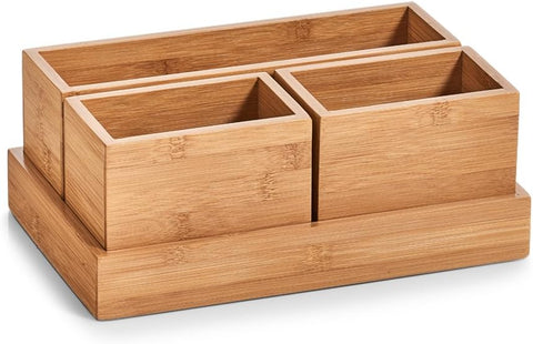 Puriease Organiser Set 4-Piece Bamboo Approx. 28 x 17.7 x 11 cm | Puriease In Lebanon