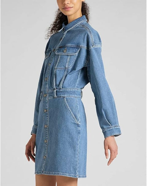 Lee Women's Blue Button Down Denim Dress | Lee In Lebanon