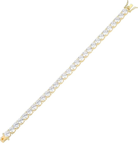 Bling Jewelry Women's Gold Prong Basket Set Solitaire Round Cubic Zirconia Tennis Bracelet  | Bling Jewelry In Lebanon