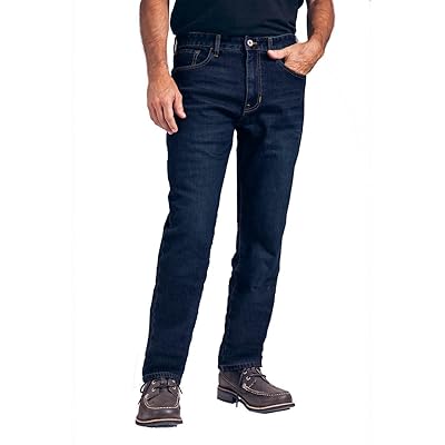 Person wearing dark blue jeans on a white background