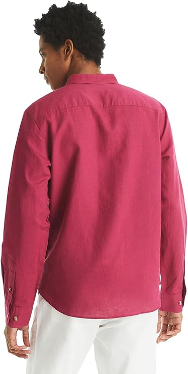 Nautica Men's Burgundy Classic Fit Linen Shirt | Nautica In Lebanon