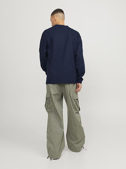 Jack & Jones Men's Black Jorvesterbro Tee Ls Crew Neck Sweater | Jack & Jones In Lebanon