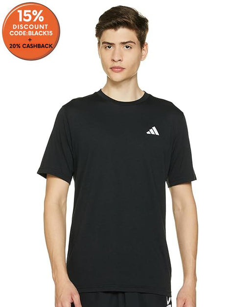 Adidas Men's Black Lightweight Regular Fit T-Shirt | Adidas In Lebanon