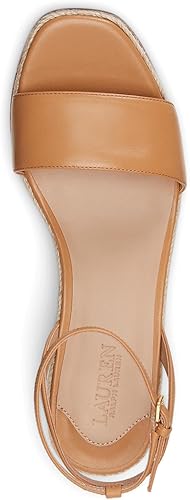 Lauren Ralph Lauren Women's Beige Leona Espadrille Platform Wedge Heeled Sandals | Lauren Ralph Lauren In Lebanon