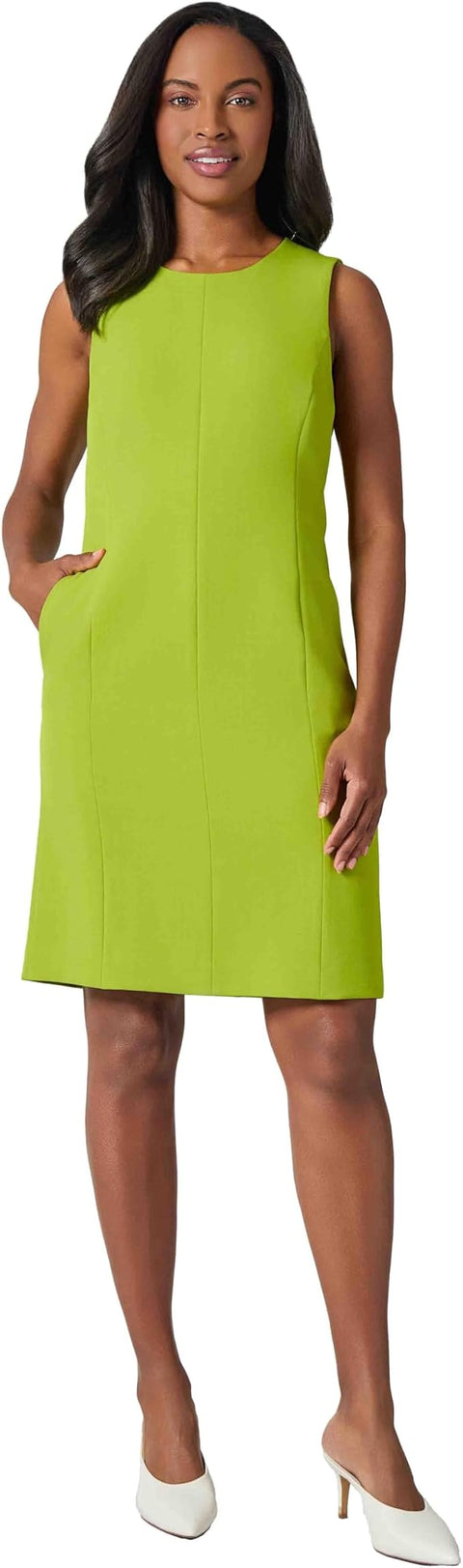 Kasper Women's Pistachio Green Sleeveless Multi-Seam Sheath Dress | Kasper In Lebanon