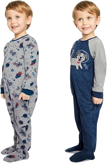 Kids Headquarters Baby Boy's Blue & Gray 2-Pack Footed Overalls |Kids Headquarters In Lebanon