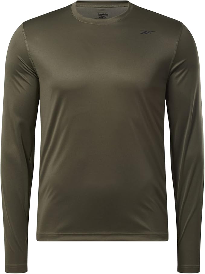 Reebok Men's Olive Green Train Long Sleeve Tech Blouse | Reebok In Lebanon