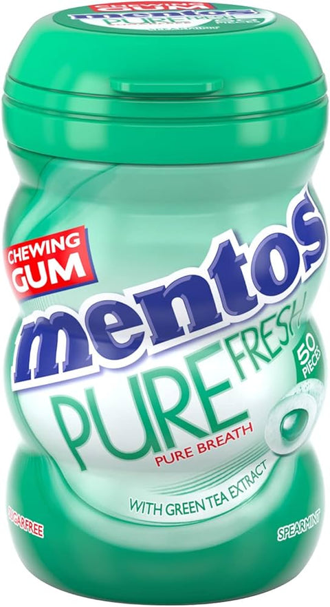 Mentos Pure Fresh Spearmint Chewing Gum Bottle 50pcs | Mentos In lebanon