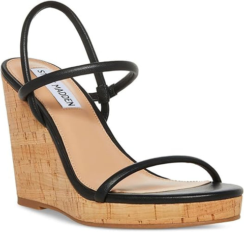 Steve Madden Women's Black Leather Udell-C Sandals | Steve Madden In Lebanon