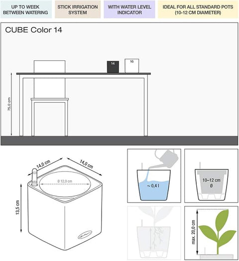 Lechuza Grey 0.4L Flowerpot | Lechuza In Lebanon