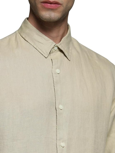 Jack & Jones Men's Beige Etwill Solid Long Sleeve Shirt | Jack & Jones In Lebanon