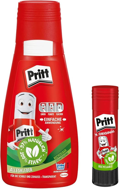 Pritt  Red Economy Set with 1 Bottle of 100 g and 1 Pritt Glue | Pritt in Lebanon