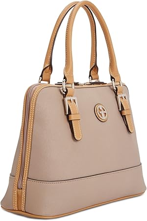 Giani Bernini Women's Grey & Beige Saffiano Dome Satchel Handbag | Giani Bernini In Lebanon