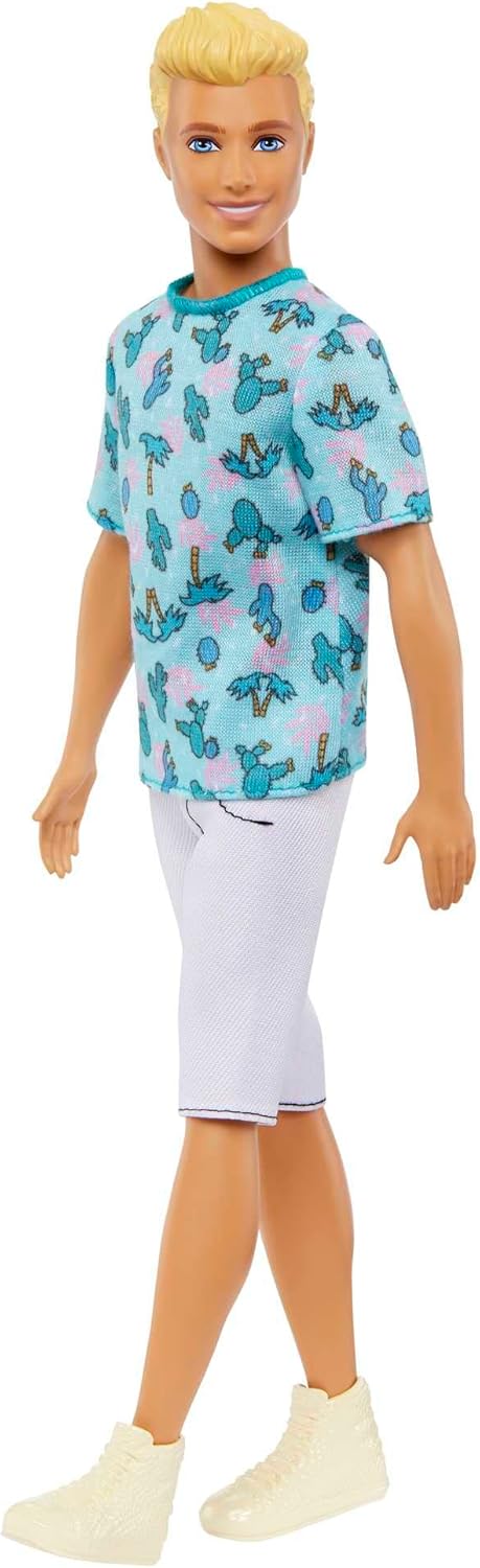 Barbie Fashionistas Ken Fashion Doll with Blonde Hair Wearing Removable Blue Cactus Tee|Barbie In Lebanon
